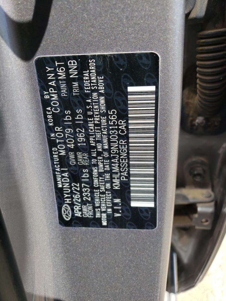 KMHLM4AJ9NU031565 2022 Hyundai Elantra Blue