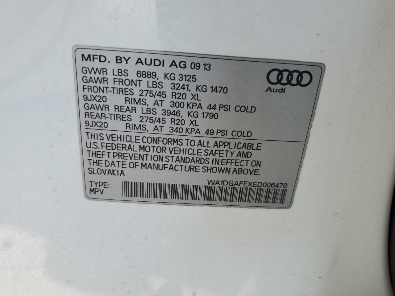 WA1DGAFEXED006470 2014 Audi Q7 Prestige