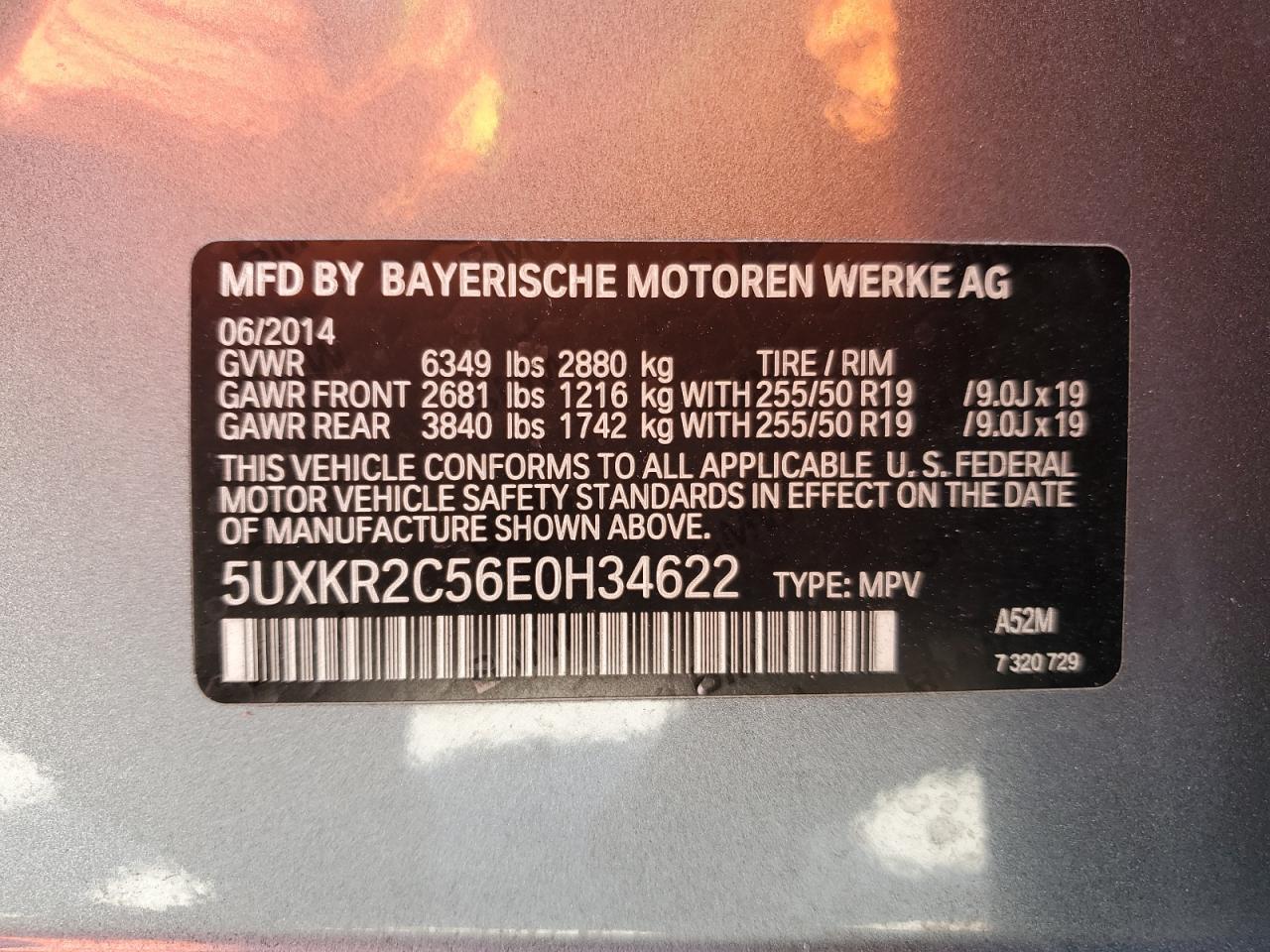 5UXKR2C56E0H34622 2014 BMW X5 Sdrive35I