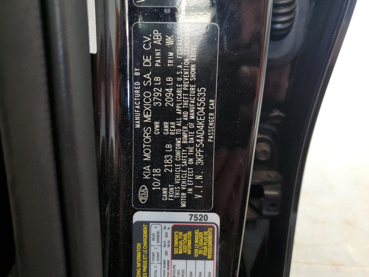 3KPF54AD4KE045635 2019 Kia Forte Ex