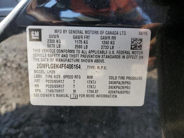 2015 Chevrolet Equinox Lt VIN: 2GNFLGEK4F6406164 Lot: 60145844