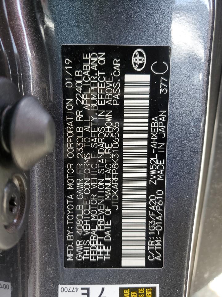 JTDKARFP8K3106535 TOYOTA PRIUS 2019