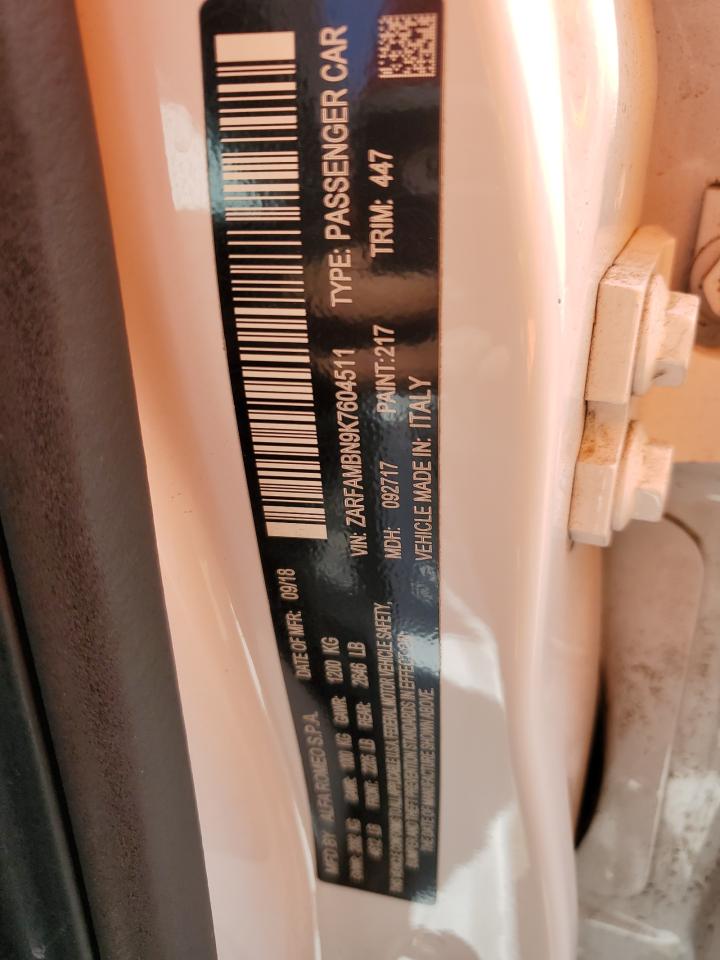 ZARFAMBN9K7604511 2019 Alfa Romeo Giulia Ti