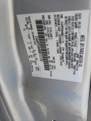 2008 Ford Focus Se VIN: 1FAHP35N48W111170 Lot: 57922904