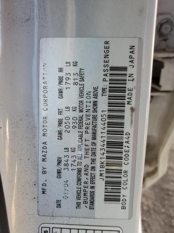 2004 Mazda 3 Hatchback VIN: JM1BK143441144051 Lot: 60506714