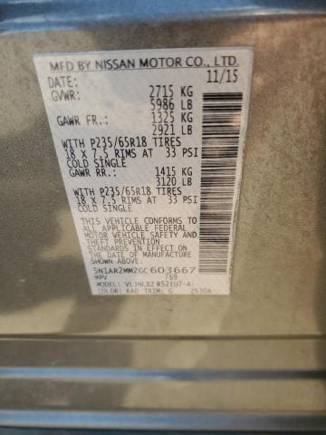 2016 Nissan Pathfinder S VIN: 5N1AR2MM2GC603667 Lot: 60737244