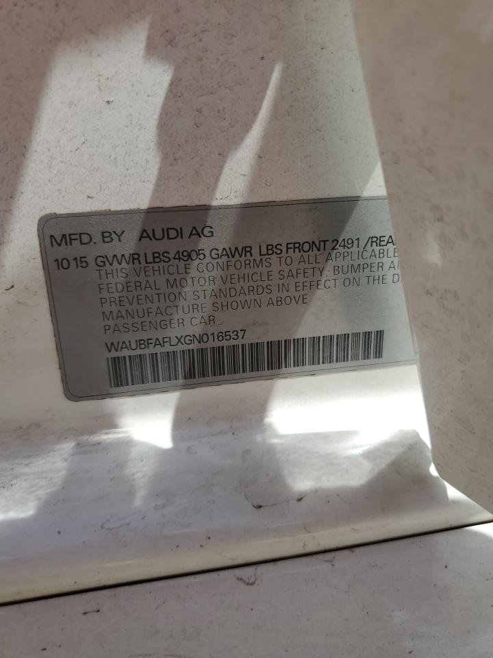 WAUBFAFLXGN016537 2016 Audi A4 Premium S-Line