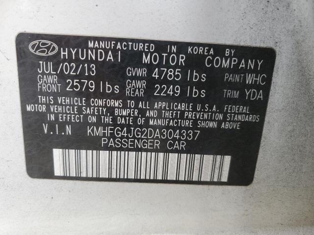 2013 Hyundai Azera VIN: KMHFG4JG2DA304337 Lot: 59973254