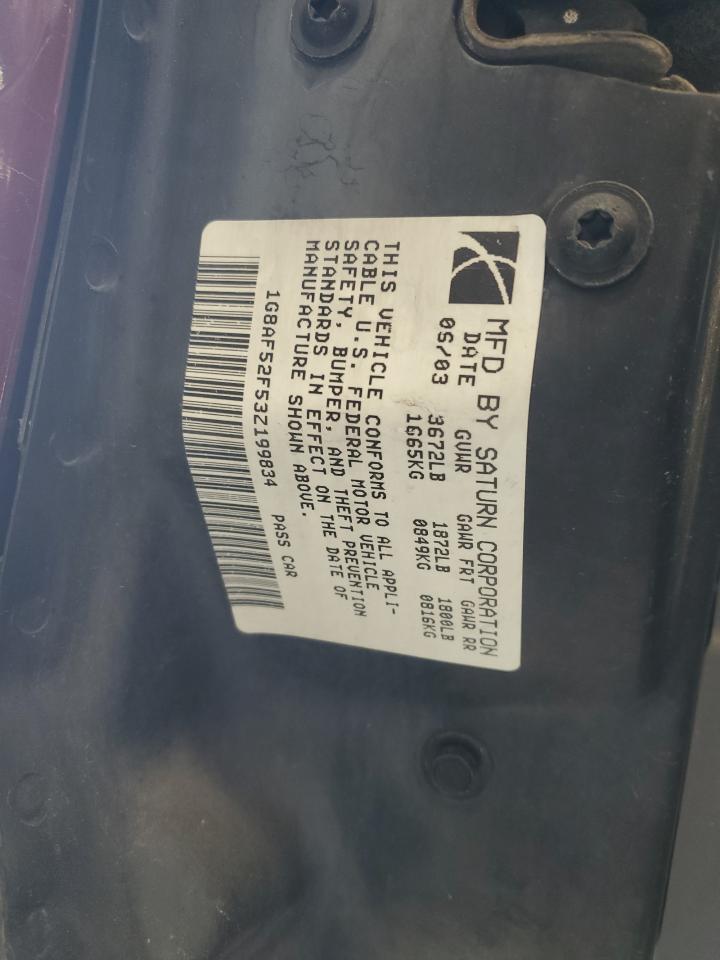 1G8AF52F53Z199834 2003 Saturn Ion Level 1