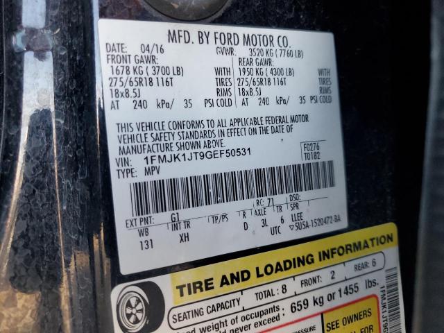 2016 Ford Expedition El Xlt VIN: 1FMJK1JT9GEF50531 Lot: 60337794