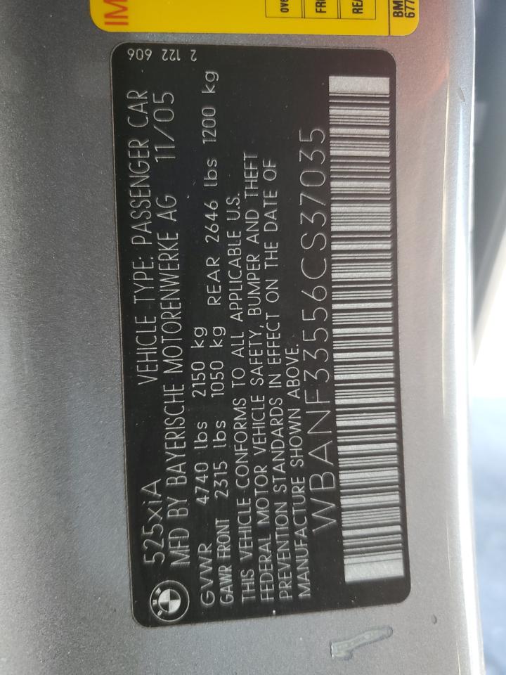 WBANF33556CS37035 2006 BMW 525 Xi