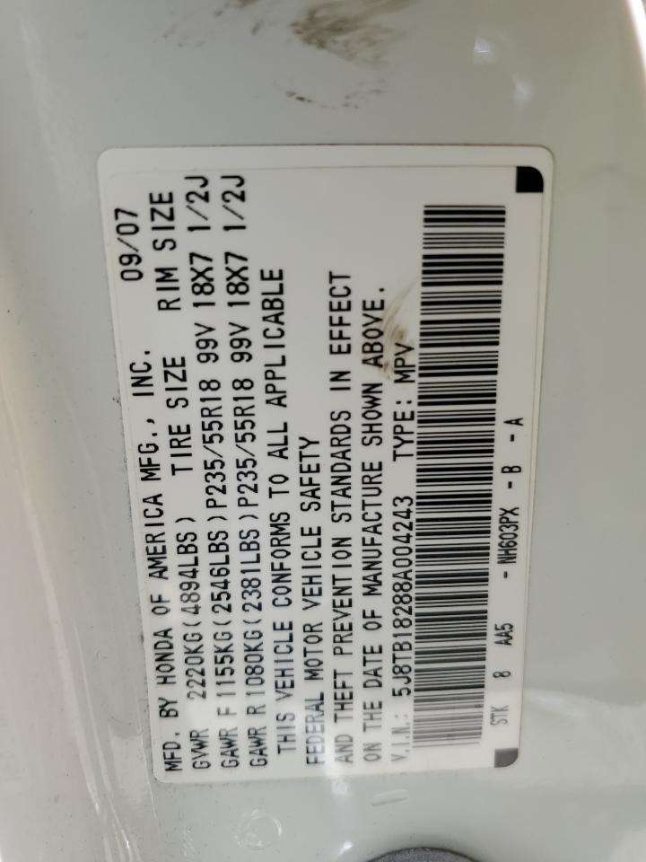 5J8TB18288A004243 2008 Acura Rdx