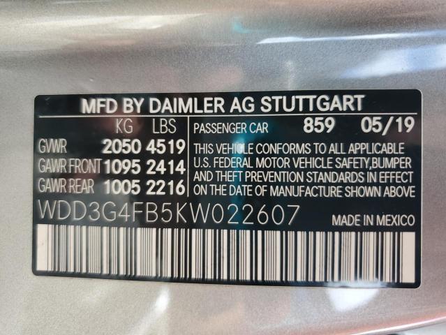 WDD3G4FB5KW022607 2019 Mercedes-Benz A 220 4Matic