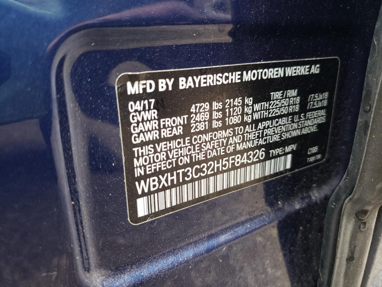 WBXHT3C32H5F84326 2017 BMW X1 xDrive28I