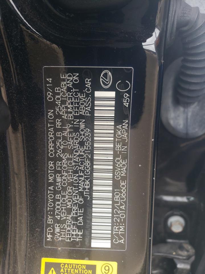 JTHBK1GG8F2155239 2015 Lexus Es 350