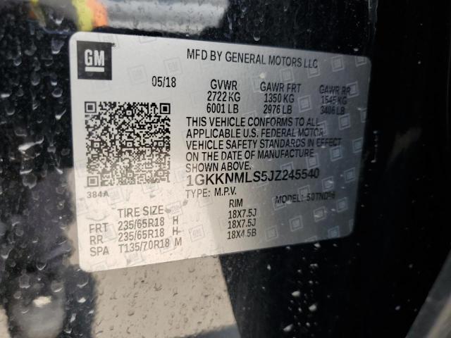 2018 GMC Acadia Slt-1 VIN: 1GKKNMLS5JZ245540 Lot: 59161164