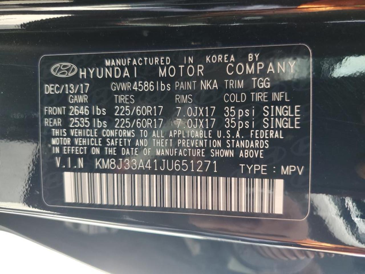 KM8J33A41JU651271 2018 Hyundai Tucson Sel