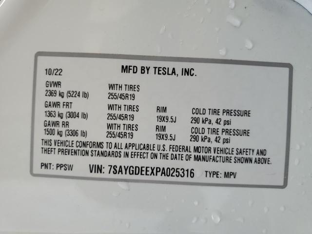 2023 Tesla Model Y VIN: 7SAYGDEEXPA025316 Lot: 59353064