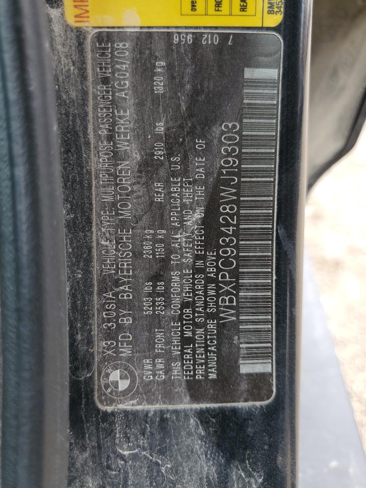 WBXPC93428WJ19303 2008 BMW X3 3.0Si