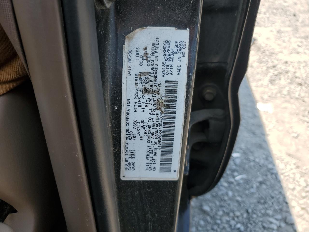 JT3HN86R4T0042849 1996 Toyota 4Runner Sr5