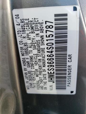 2004 Honda Civic Hybrid VIN: JHMES96664S015787 Lot: 60557564