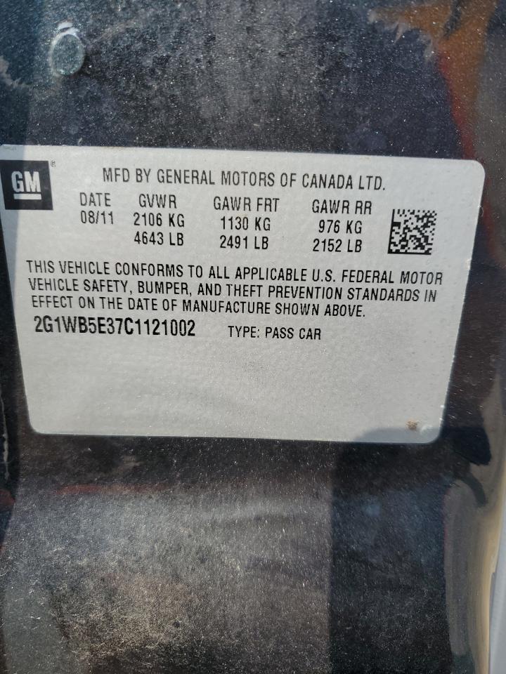 2G1WB5E37C1121002 2012 Chevrolet Impala Lt