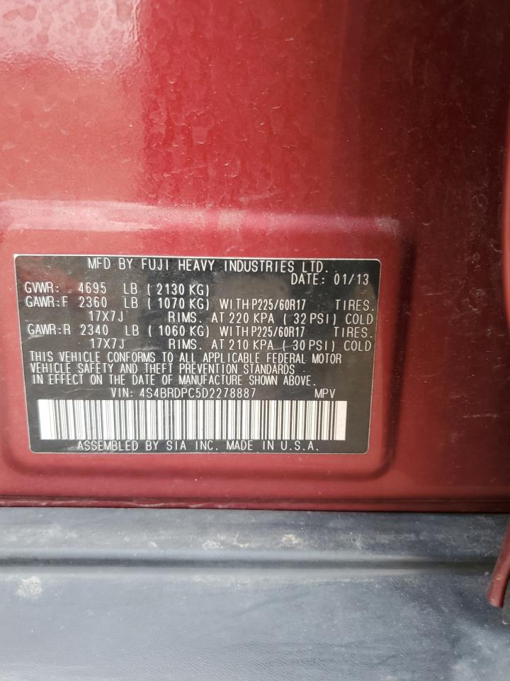 4S4BRDPC5D2278887 2013 Subaru Outback 3.6R Limited