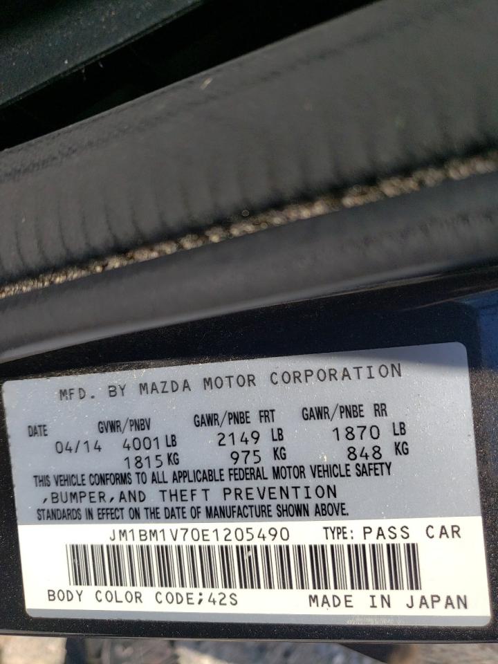 JM1BM1V70E1205490 2014 Mazda 3 Touring