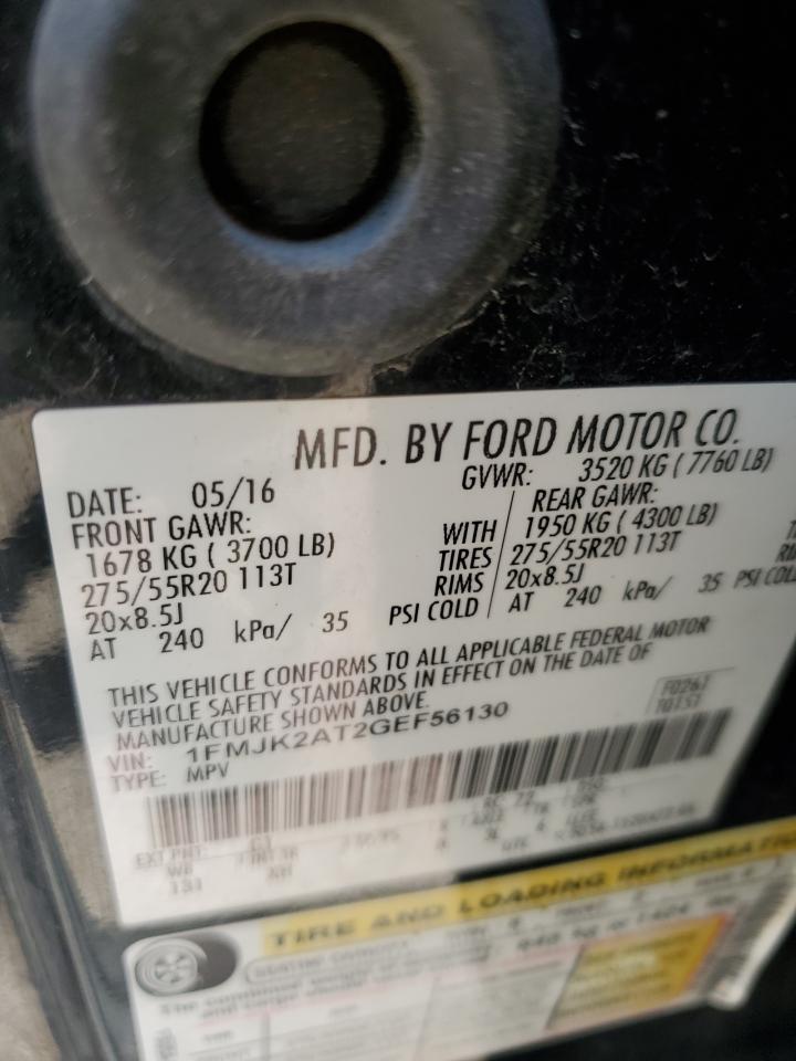 1FMJK2AT2GEF56130 FORD EXPEDITION 2016