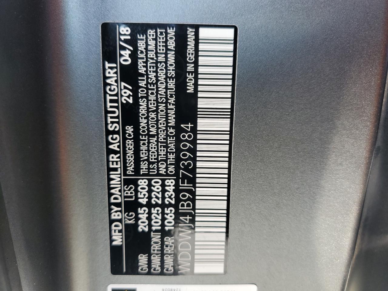 WDDWJ4JB9JF739984 2018 Mercedes-Benz C 300