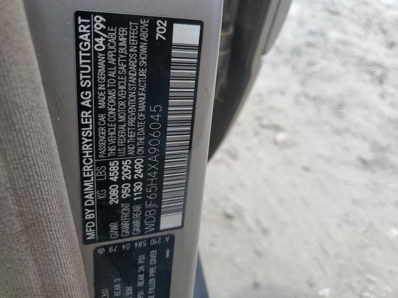 WDBJF65H4XA906045 1999 Mercedes-Benz E 320