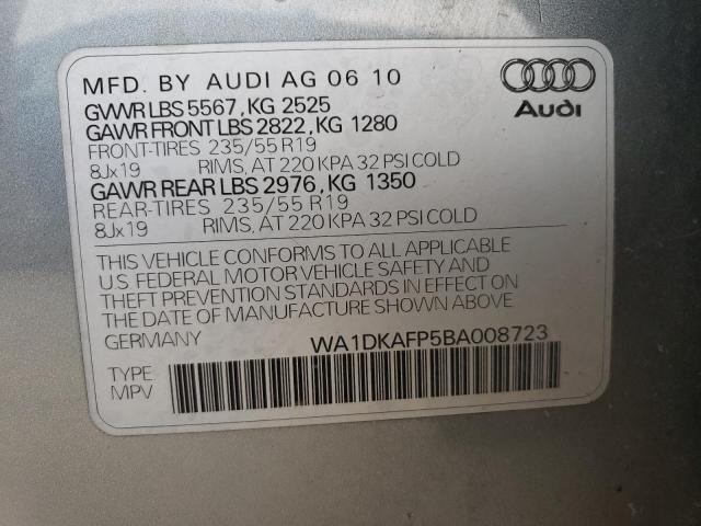 2011 Audi Q5 Premium Plus VIN: WA1DKAFP5BA008723 Lot: 56142524
