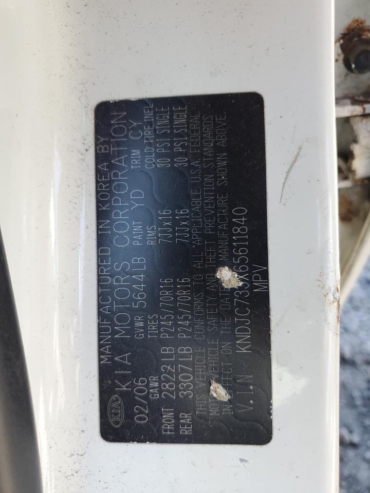 KNDJC733X65611840 2006 Kia Sorento Ex