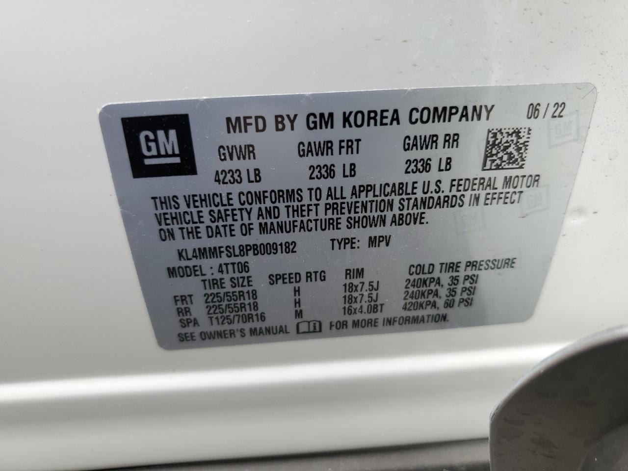 KL4MMFSL8PB009182 2023 Buick Encore Gx Essence