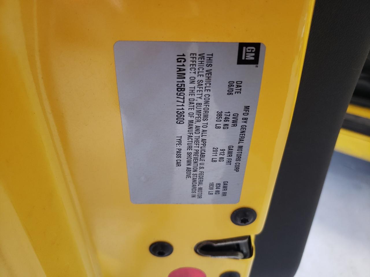 1G1AM15B977113609 2007 Chevrolet Cobalt Ss