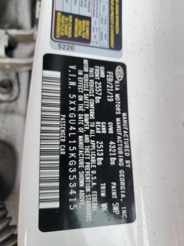 2019 Kia Optima Ex VIN: 5XXGU4L15KG353415 Lot: 60609384