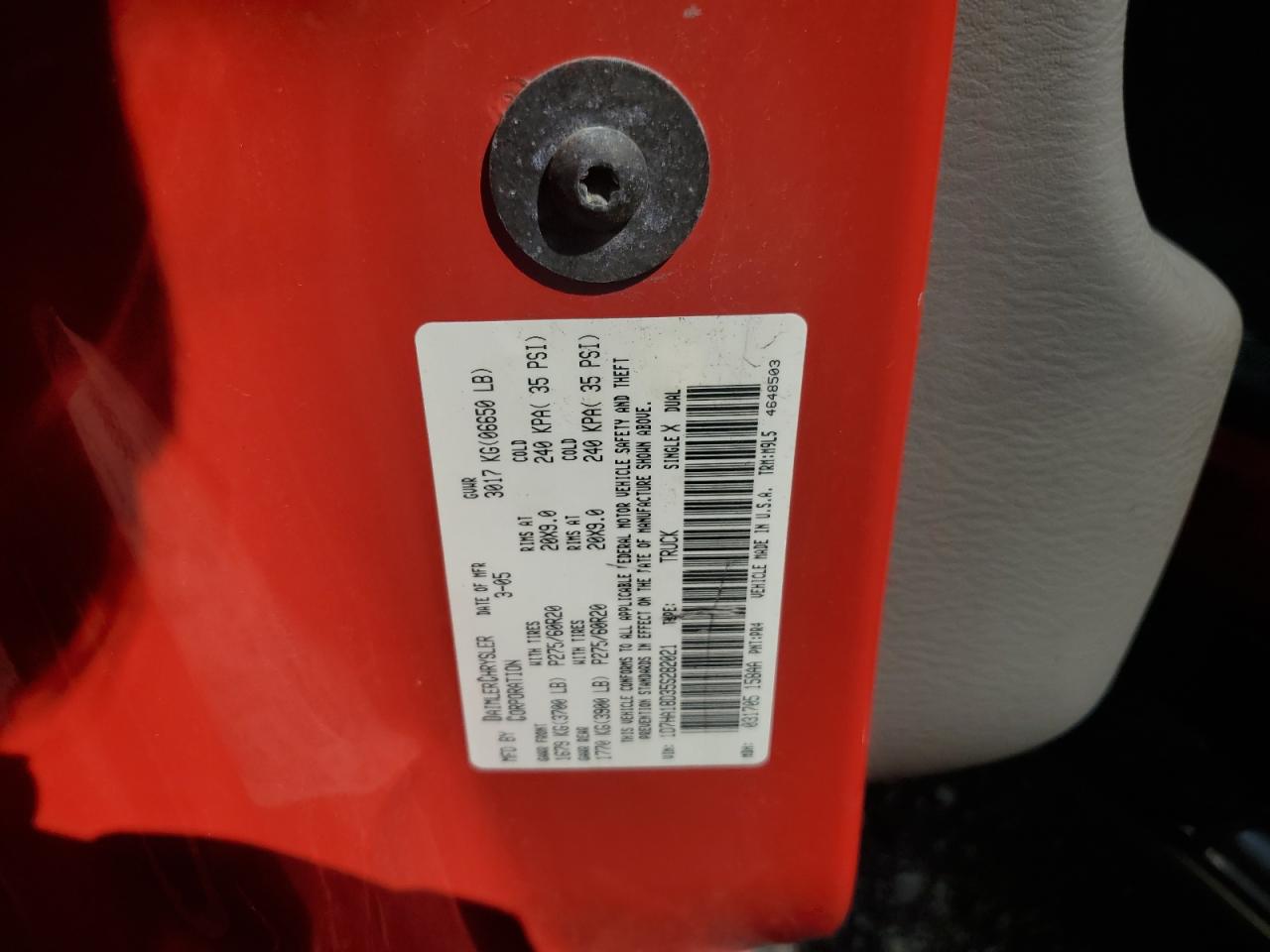 1D7HA18D35S282021 2005 Dodge Ram 1500 St