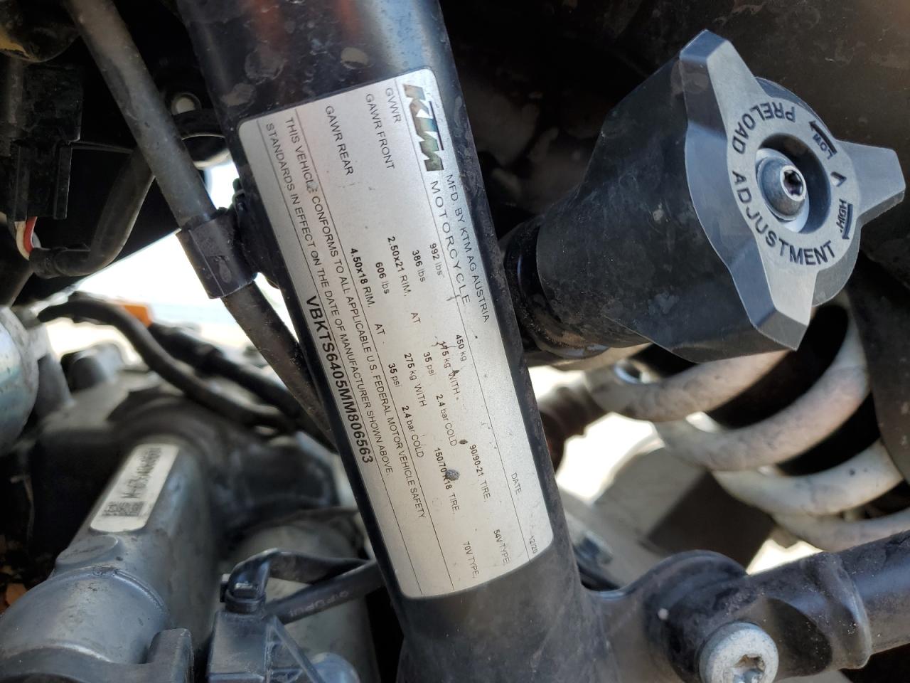 VBKTS6405MM806563 2021 Ktm 890 Adventure