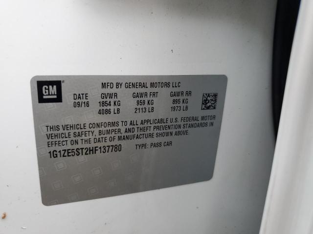 2017 Chevrolet Malibu Lt VIN: 1G1ZE5ST2HF137780 Lot: 60569214