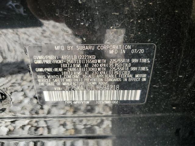 2020 Subaru Forester Limited VIN: JF2SKAUC7LH594218 Lot: 59376554