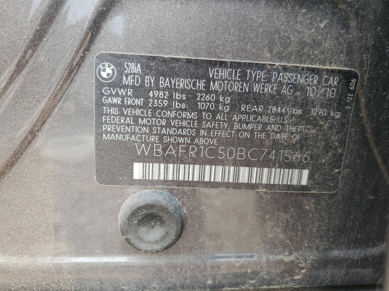 WBAFR1C50BC741566 2011 BMW 528 I