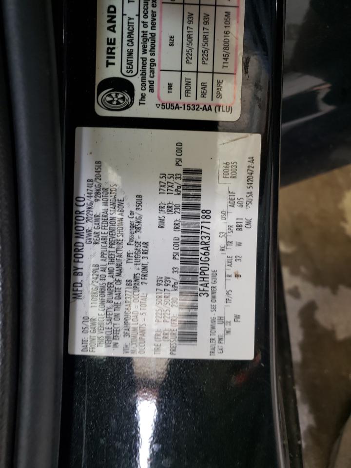 3FAHP0JG6AR377188 2010 Ford Fusion Sel