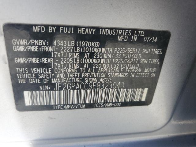 2014 Subaru Xv Crosstrek 2.0 Premium VIN: JF2GPACC9E8323043 Lot: 57694184