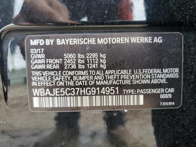 VIN WBAJE5C37HG914951 2017 BMW 5 Series, 540 I no.12