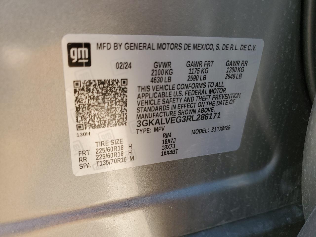 3GKALVEG3RL286171 2024 GMC Terrain Slt