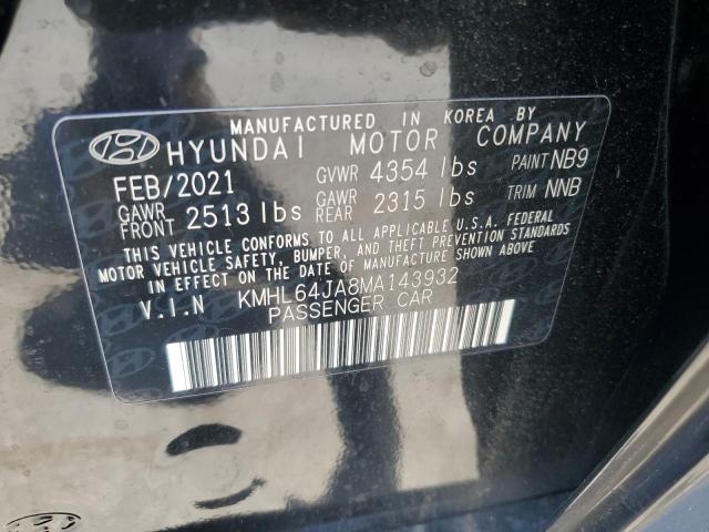 2021 Hyundai Sonata Sel VIN: KMHL64JA8MA143932 Lot: 58281544
