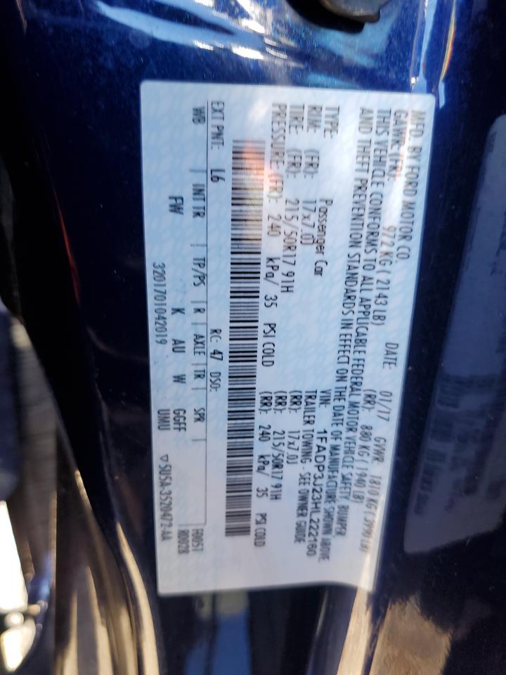 1FADP3J23HL222160 FORD FOCUS 2017