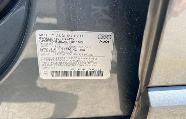 2012 Audi Q5 Premium Plus VIN: WA1LFAFP4CA052262 Lot: 61246374