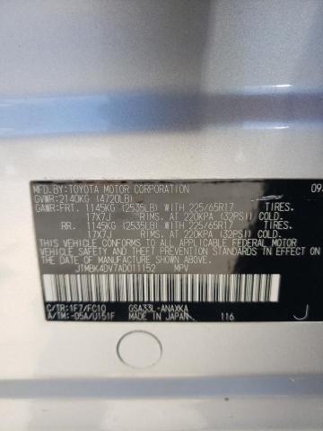 2010 Toyota Rav4 VIN: JTMBK4DV7AD011152 Lot: 57937124