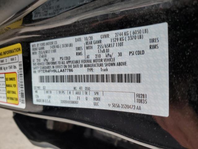 2020 Ford Ranger Xl VIN: 1FTER4FH9LLA87786 Lot: 59487584